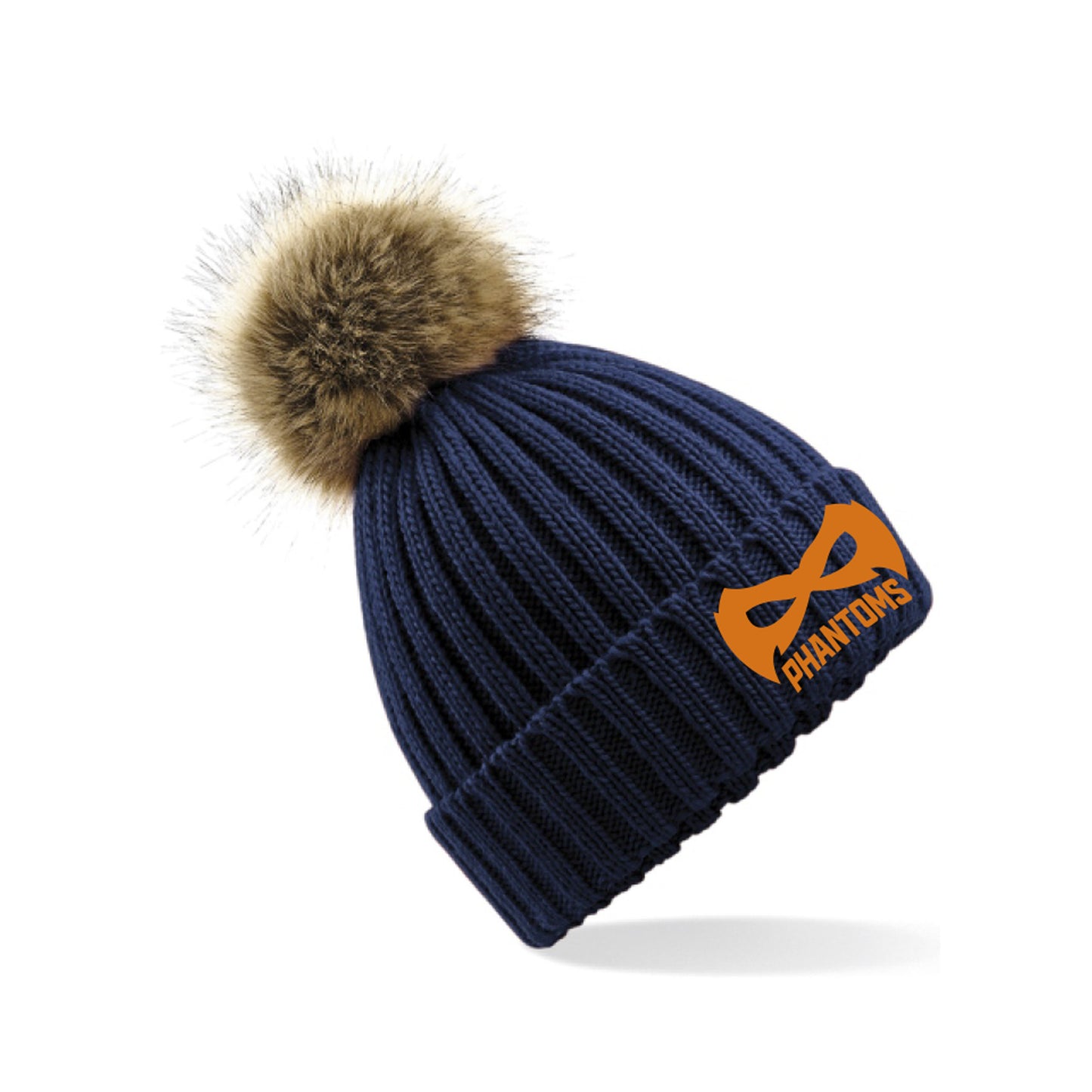 Chunky Navy Ladies Bobble Hat